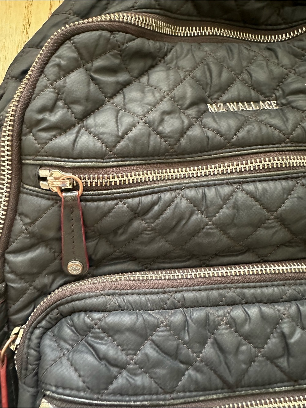 MZ Wallace Black Crosby Quilted Backpack with Silver Hardware - Picture 5 of 9